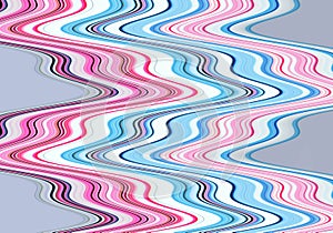Pink red blue soft waves lines background and texture