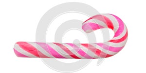 Pink and red candy cane isolated on white background