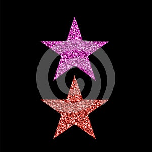 Pink Red Glitter Star