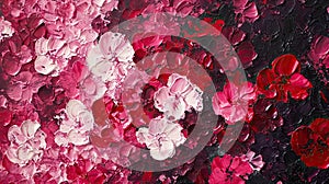 Pink red impasto floral background. photo