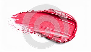 Pink Red Lipstick Swatch on White Background