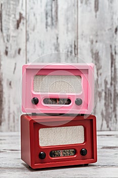 Pink and Red Radio with Retro Look