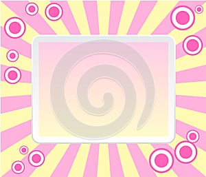 Pink retro frame with circles