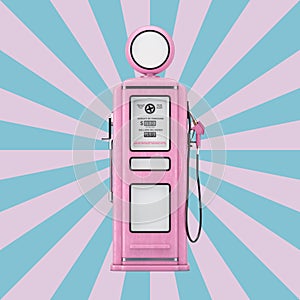 Pink Retro Gas Pump. 3d Rendering