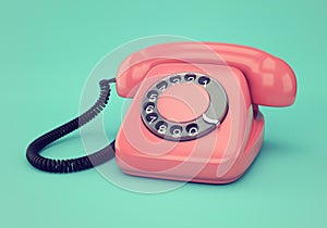 Pink retro telephone