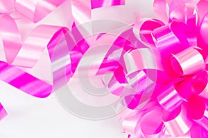 Pink ribbin on white background