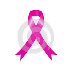 Pink ribbon as symbol breast cancer awareness