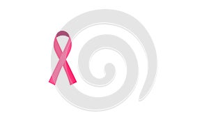 Pink ribbon as a symbol of breast cancer awareness and hands of women from all over the world with copy space 4k animation