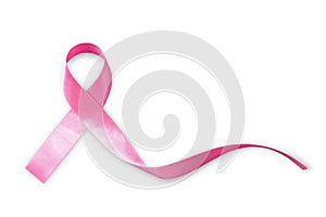 Pink ribbon awareness  isolated on white background clipping path for  Breast cancer