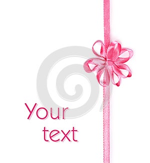 Pink ribbon with bow-flower