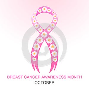 Pink ribbon breast cancer awareness background
