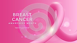 Pink ribbon, breast cancer awareness month, eps 10