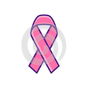 Pink ribbon. Breast cancer awareness symbol.