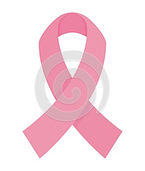 Pink ribbon of breast cancer awareness vector design