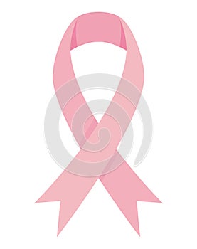 Pink ribbon of breast cancer awareness vector design