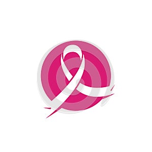 pink ribbon breast cancer icon