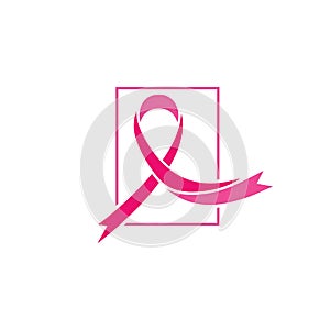 pink ribbon breast cancer icon