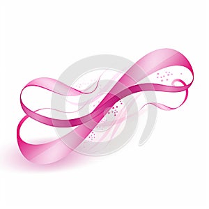 Pink Ribbon Elegance Crisp White