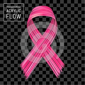 Pink ribbon flow, breast cancer awareness symbol