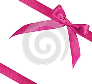 Pink ribbon on white background