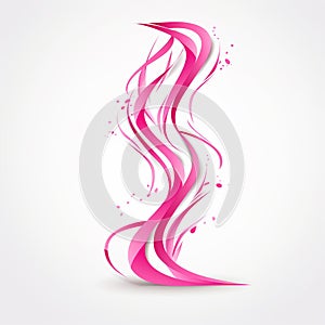 Pink ribbon on white background high resolution and royaltyfree