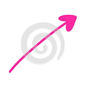 Pink right arrow by handwrite style