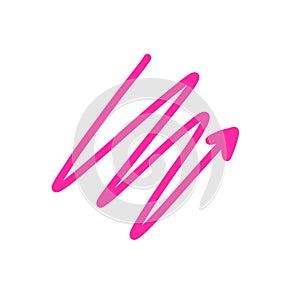 Pink right arrow by handwrite style