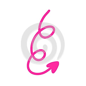 Pink right arrow by handwrite style