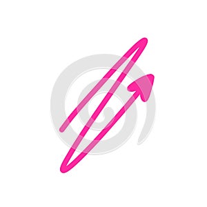 Pink right arrow by handwrite style