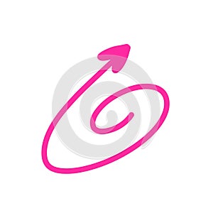 Pink right arrow by handwrite style