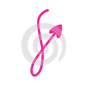 Pink right arrow by handwrite style