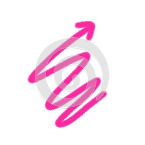 Pink right arrow by handwrite style