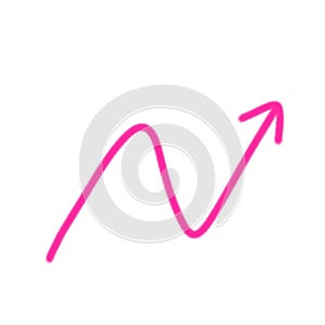 Pink right arrow by handwrite style