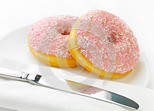 Pink ring donuts