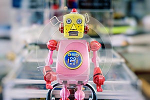 Pink robot toy