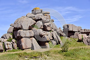 Pink rock of TrÃ©beurden in France