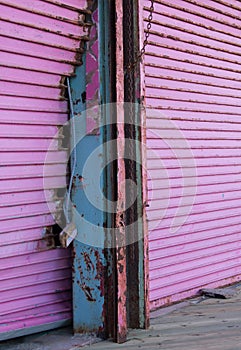 Pink roll up door