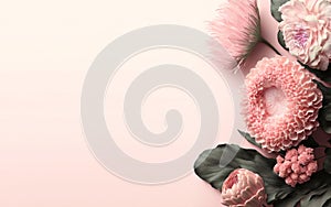 Pink Romance love flower for Valentine , wedding card , mother day background , Ai generative