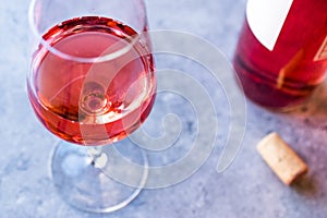 Pink Rose Blush Wine in Glass