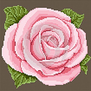 Pink rose embroidery