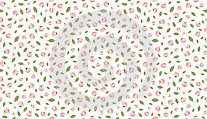 Pink rose flower, petal and leaf seamless pattern for paper design.