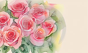 pink rose flowes background There are small green leaves