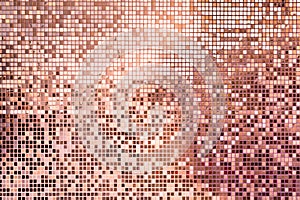 Pink rose gold square mosaic tiles for background