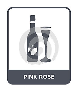 pink rose icon in trendy design style. pink rose icon isolated on white background. pink rose vector icon simple and modern flat