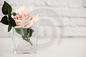 Pink Rose Mock Up. Styled Stock Photography. Floral Styled Wall Mock Up. Rose Flower Mockup, Valentine Mothers Day Card, Giftcard