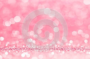 Pink rose, pink bokeh,circle abstract light background,Pink rose shining lights, sparkling glittering Valentines day,women day or photo