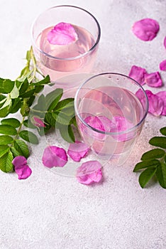 Pink rose water, summer healthy drink