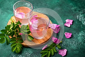 Pink rose water, summer healthy drink