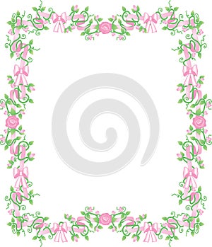 Pink rosebud border