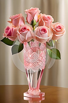 a pink roses arranged in a sophisticate